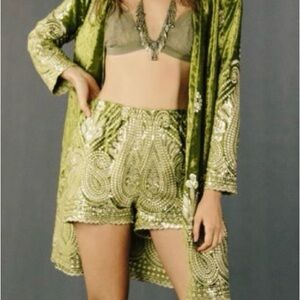 Elegant Green Embroidered Intimate Set